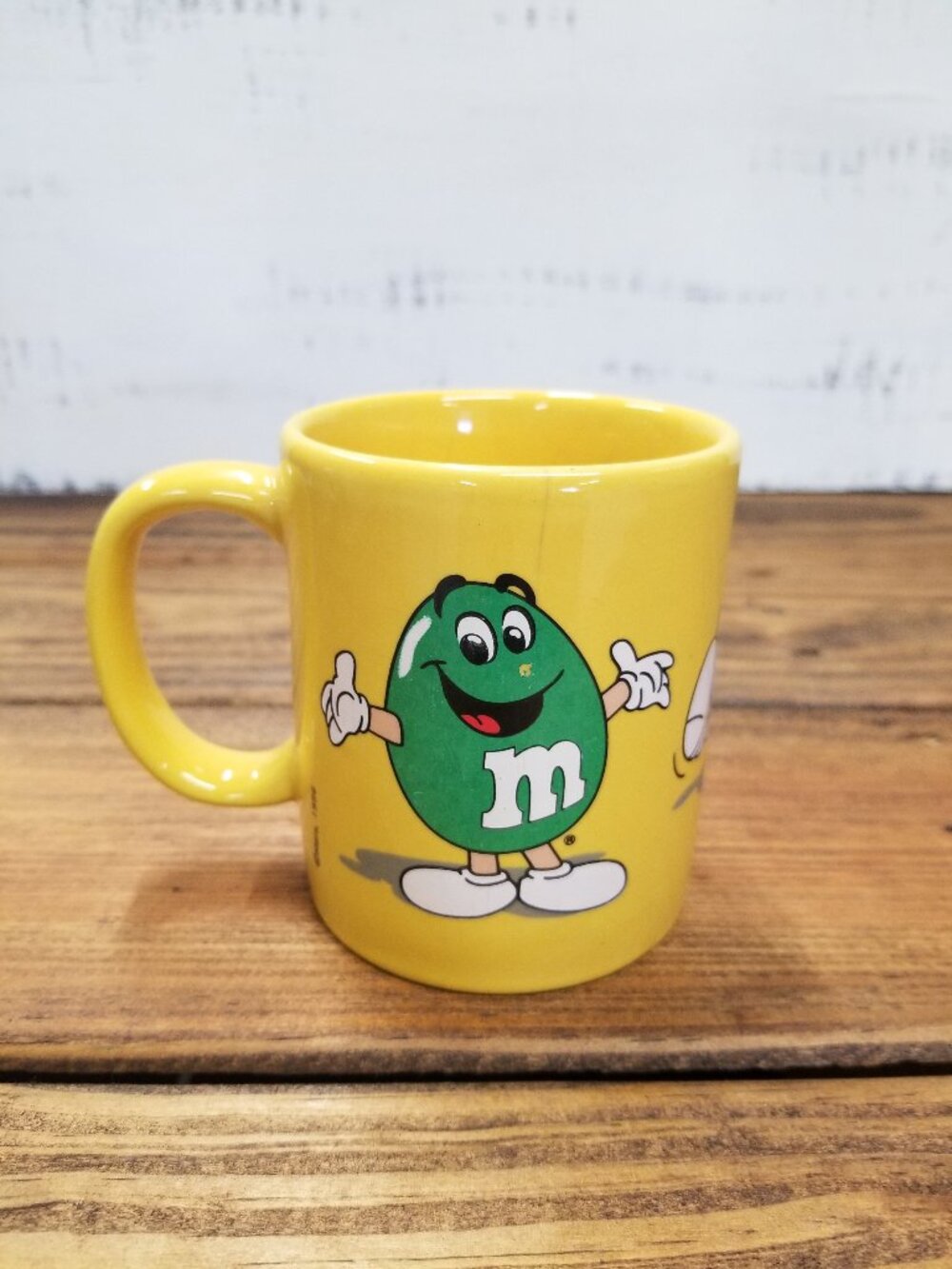 Vintage M & M Yellow Cup Coffee Tea Mug Mars 1996